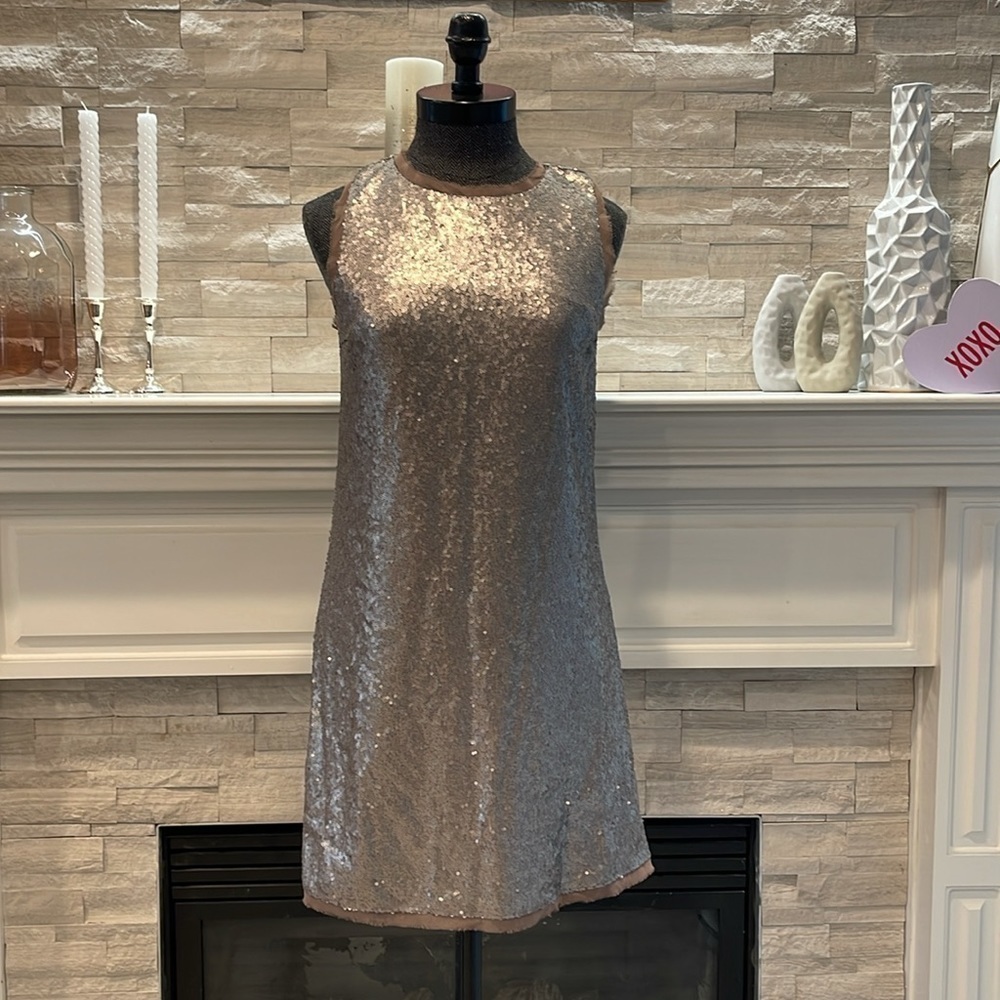 Sugar Lips Sequin Silver Mini Dress Size Small
